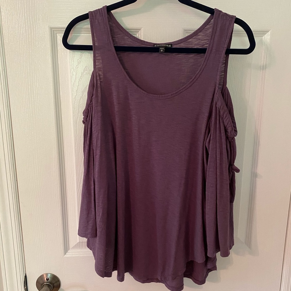 Express Purple Off the Shoulder Top